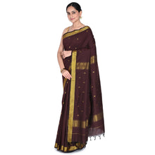 Nayanthara-Inspired Violet Colour Saree by Kaithari Nesavu – Handloom Elegance