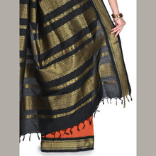 Sundari: Festival Finesse - Gold Zari Semi Handloom Pure Cotton