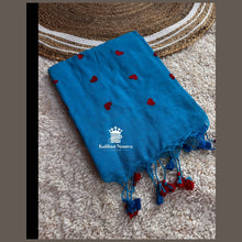 💖 Mul Cotton Elegance: Contrast Heart Thread Butta Sarees 💖