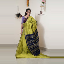 Madhavi Semi Handloom Saree : Gold and Cotton Perfection