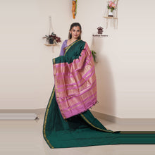 Madhavi Semi Handloom Saree : Gold and Cotton Perfection