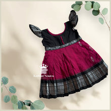 Premium Semi-Handloom Cotton Kids Frock – Contrast Designer New Year & Pongal