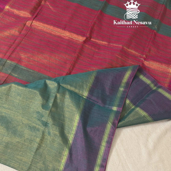 Onam Ultra‑Soft Pure Tissue Saree with Contrast Pallu, Blouse & Tassels