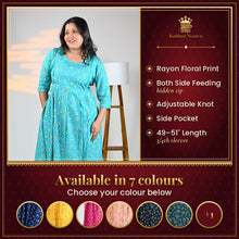 Rayon Floral Print Maternity Feeding Dress Material | Both Side Feeding | Sizes M–XXL – available in 7 colours
