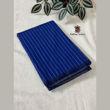 Royal Indigo Blue Navratri Special Zig Zag Arani Soft Silk Saree with elegant silver zari border