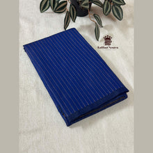 Royal Navy Blue Vairaoosi Arani Soft Silk Saree with copper zari border