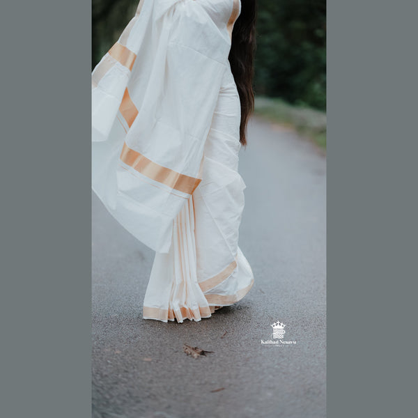 Sai Pallavi inspired Onam special soft cotton handloom saree with running blouse – festive wear