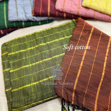 Soft Cotton Sarees with Lines Model - Kaithari Nesavu Sarees