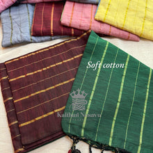 Soft Cotton Sarees with Lines Model - Kaithari Nesavu Sarees