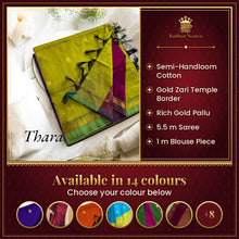 Thara: Shine in Gold - Zari Embellished Cotton Saree – available in 14 colours