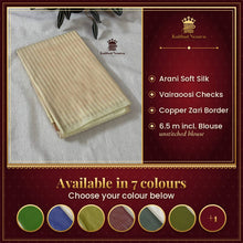 Vairaoosi Arani Soft Silk Saree with Copper Zari – Festive Collection – available in 7 colours