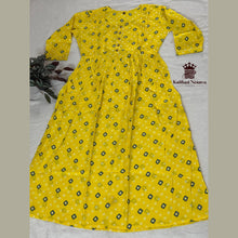 Vineshu Mustard Yellow Printed Cotton Maternity Dress with pocket – full view