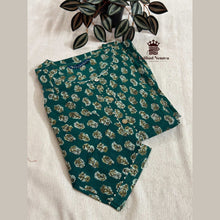 Sleeve view of Teal Green Vineshu maternity dress – soft cotton design